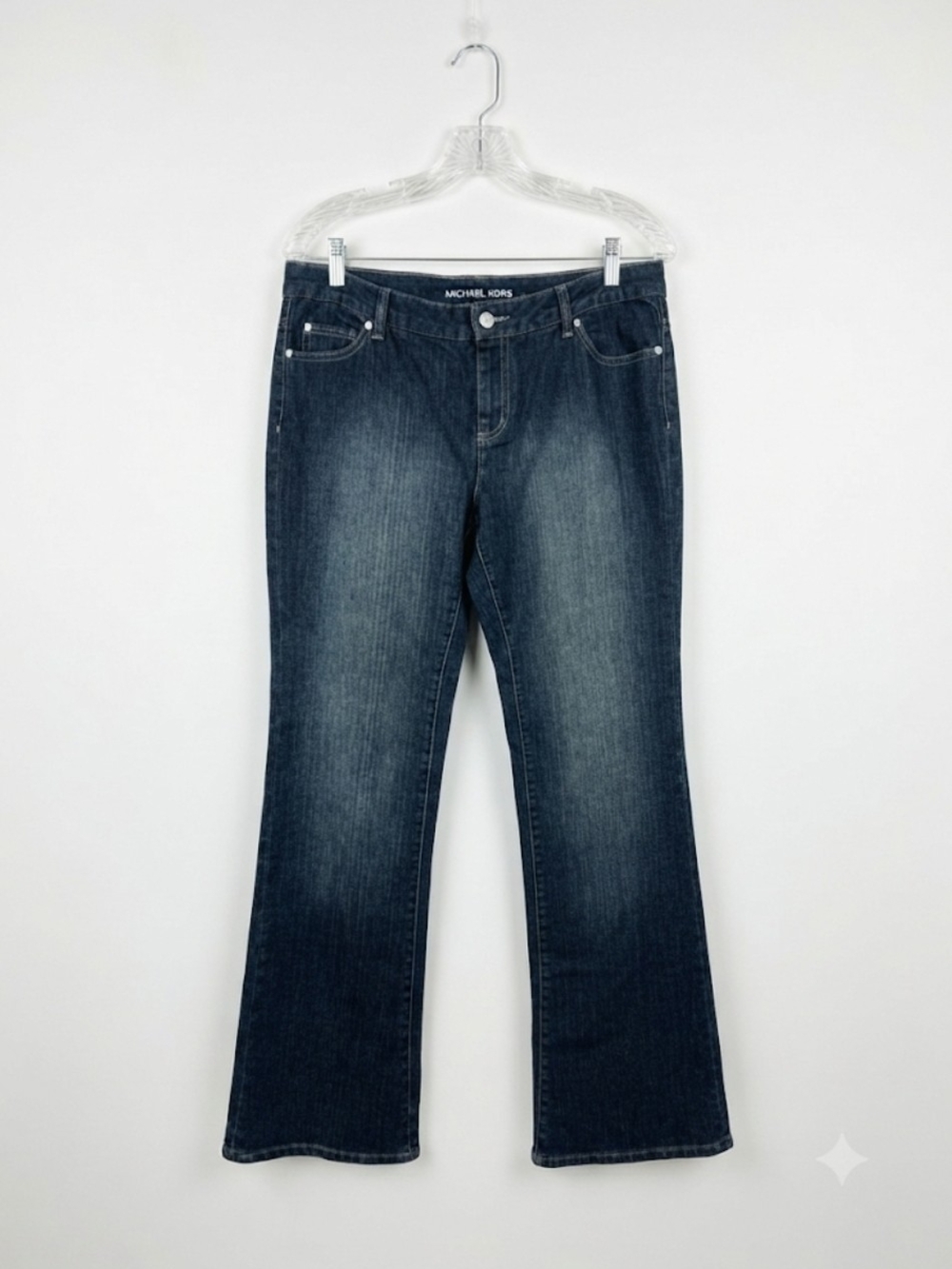 Michael Kors Dark Wash Rhinestone Bootcut Jeans